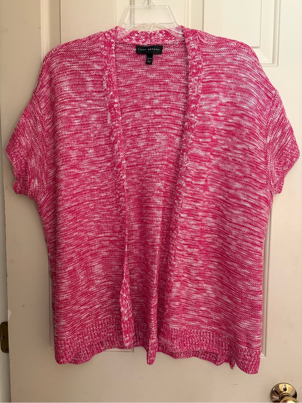Lane Bryant Pink Marled Open-Front Cardigan with Side Buttons Size 18/20